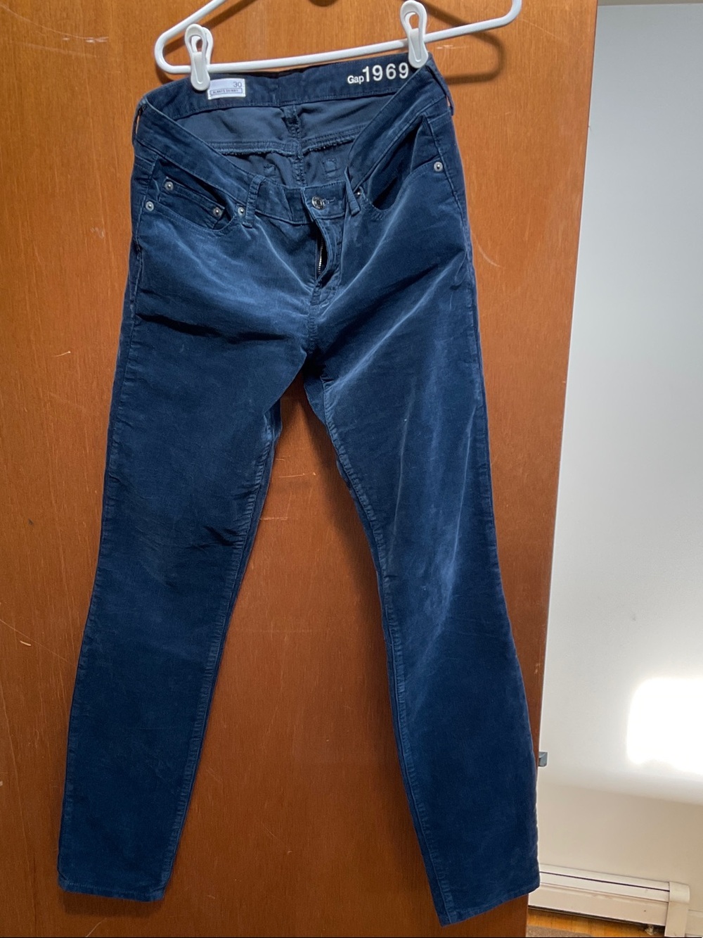 GAP Women's Dark Navy Skinny Blue Corduroy Pants